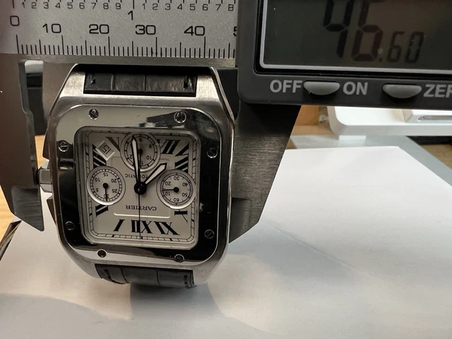 Montre Cartier Santos 100 XL Chronographe Acier Inoxydable pour Homme, avec boîte et papiers W20090X8