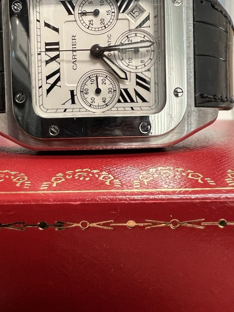 Montre Cartier Santos 100 XL Chronographe Acier Inoxydable pour Homme, avec boîte et papiers W20090X8