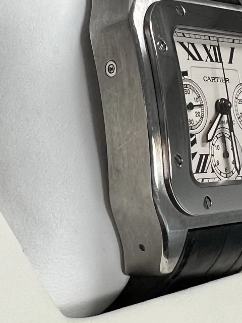 Montre Cartier Santos 100 XL Chronographe Acier Inoxydable pour Homme, avec boîte et papiers W20090X8