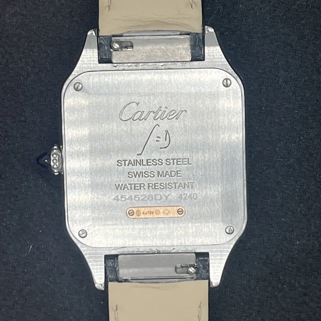 Montre homme Cartier Santos Dumont W2SA0011, cadran argenté, boîte et papiers