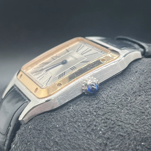 Montre homme Cartier Santos Dumont W2SA0011, cadran argenté, boîte et papiers