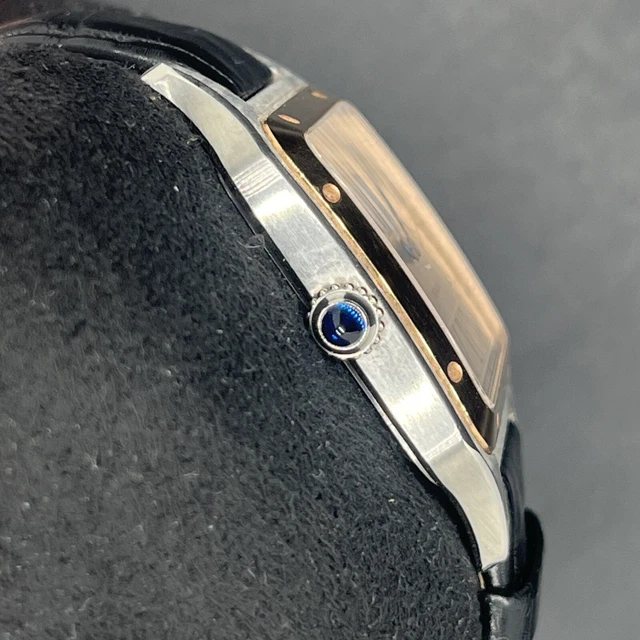 Montre homme Cartier Santos Dumont W2SA0011, cadran argenté, boîte et papiers