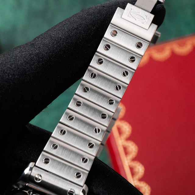 Montre Cartier Santos Medium Blanche 2021 Romaine 35 mm Acier Inoxydable Automatique WSSA0029