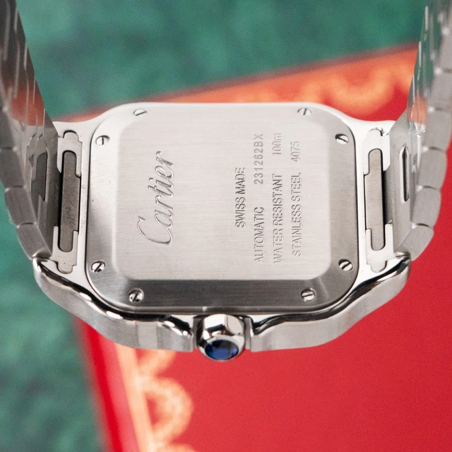 Montre Cartier Santos Medium Blanche 2021 Romaine 35 mm Acier Inoxydable Automatique WSSA0029