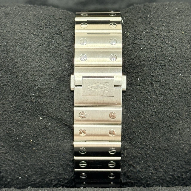 Montre Cartier Santos en acier, automatique, 35 mm, cadran bleu, bracelet WSSA0063