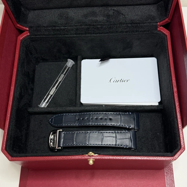 Montre Cartier Santos en acier, automatique, 35 mm, cadran bleu, bracelet WSSA0063