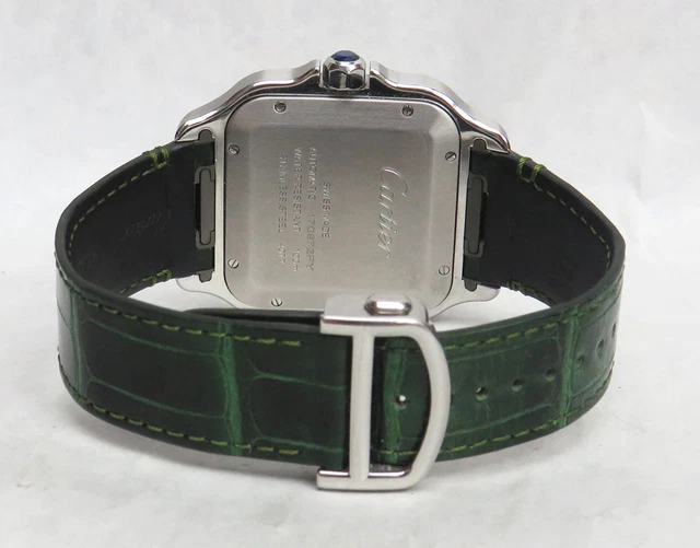 Montre Cartier Santos Wssa0062 Grand Modèle Cadran Vert SS Coffret Carte de Garantie