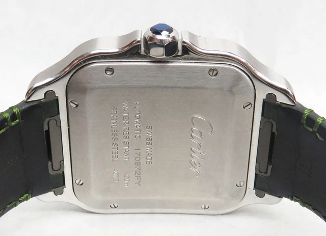 Montre Cartier Santos Wssa0062 Grand Modèle Cadran Vert SS Coffret Carte de Garantie
