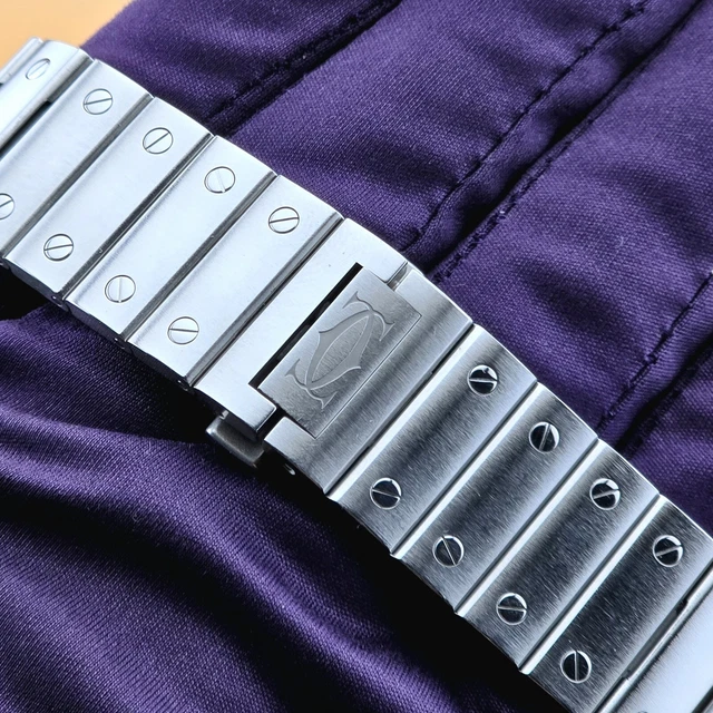 Montre Cartier Santos de Cartier 40 mm WSSA0047 B&P Bracelet supplémentaire Lunette PVD bleue Homme