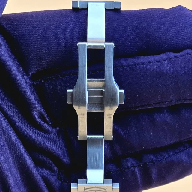 Montre Cartier Santos de Cartier 40 mm WSSA0047 B&P Bracelet supplémentaire Lunette PVD bleue Homme