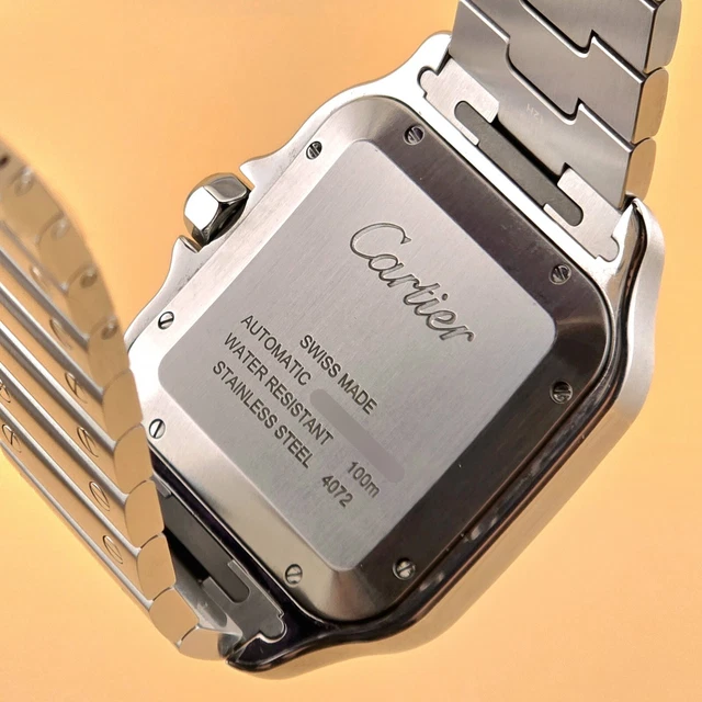 Montre Cartier Santos de Cartier 40 mm WSSA0047 B&P Bracelet supplémentaire Lunette PVD bleue Homme