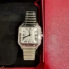 Montre Cartier Santos de Cartier Medium en acier inoxydable WSSA0029, coffret et papiers