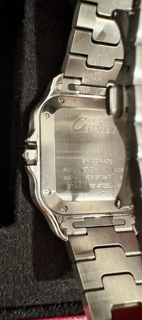 Montre Cartier Santos de Cartier Medium en acier inoxydable WSSA0029, coffret et papiers