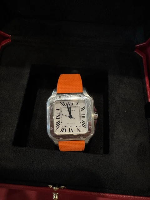 Montre Cartier Santos de Cartier Medium en acier inoxydable WSSA0029, coffret et papiers