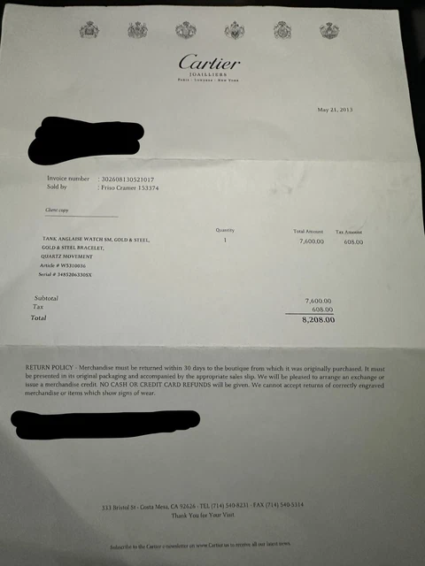 Montre Cartier Tank Anglaise Petit Acier / Or Femme W5310036