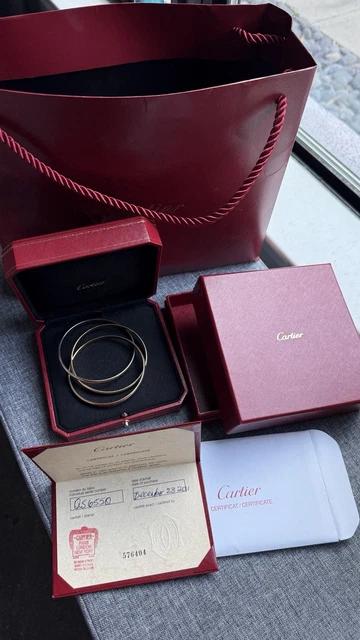 Bracelet jonc Cartier Trinity Tricolore en or 18 carats, modèle classique