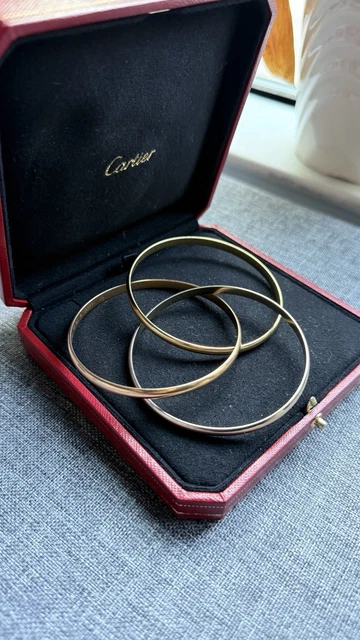 Bracelet jonc Cartier Trinity Tricolore en or 18 carats, modèle classique