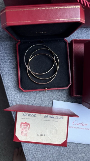 Bracelet jonc Cartier Trinity Tricolore en or 18 carats, modèle classique