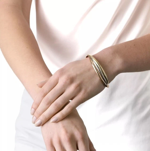 Bracelet jonc Cartier Trinity Tricolore en or 18 carats, modèle classique