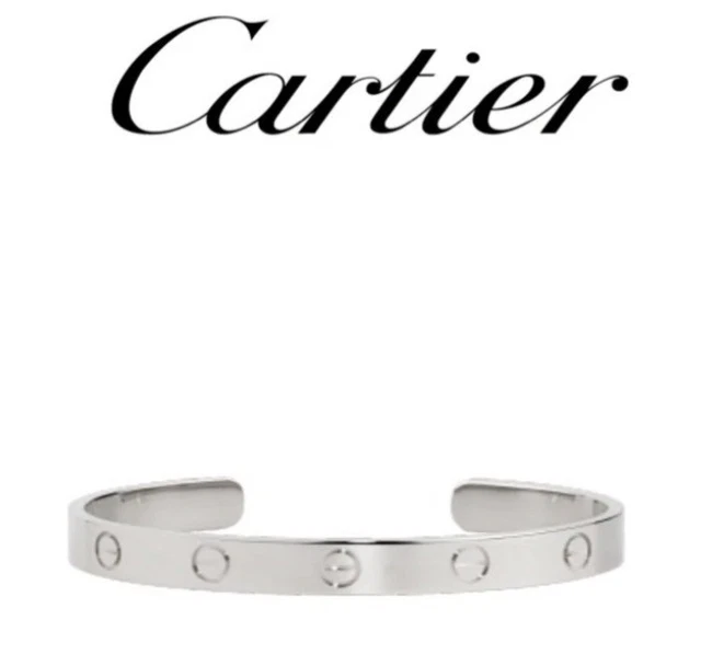 Bracelet manchette Love en or blanc Cartier 18