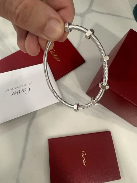 Bracelet Cartier Écrou en or blanc, taille 18
