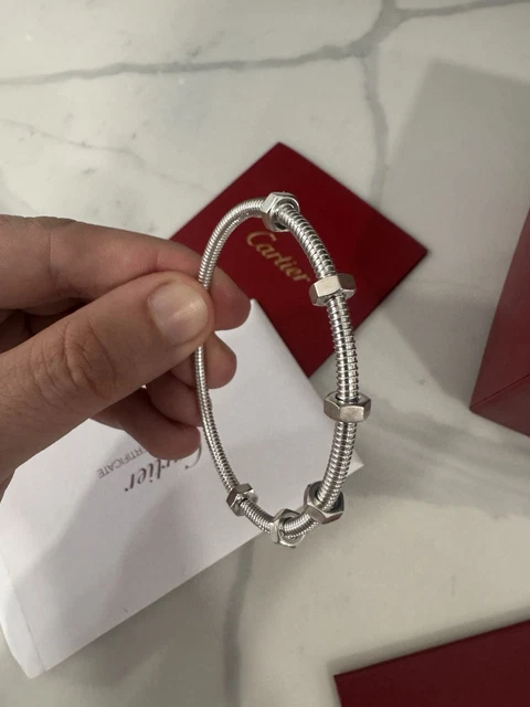 Bracelet Cartier Écrou en or blanc, taille 18