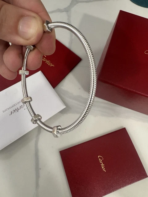 Bracelet Cartier Écrou en or blanc, taille 18