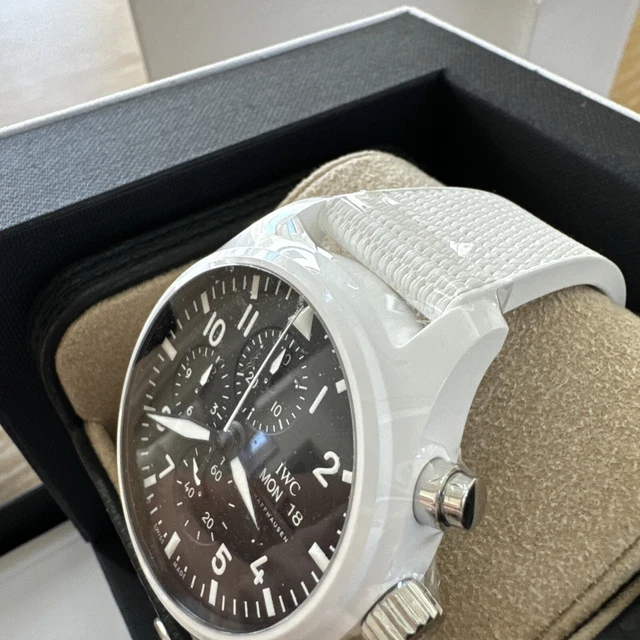 Montre chronographe IWC Pilot Top Gun Lake Tahoe IW389105 en céramique blanche 45 mm [NEUF]