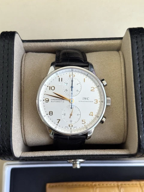 Montre automatique IWC Portugaise Chronographe Acier Cadran Argent 41 mm IW371445