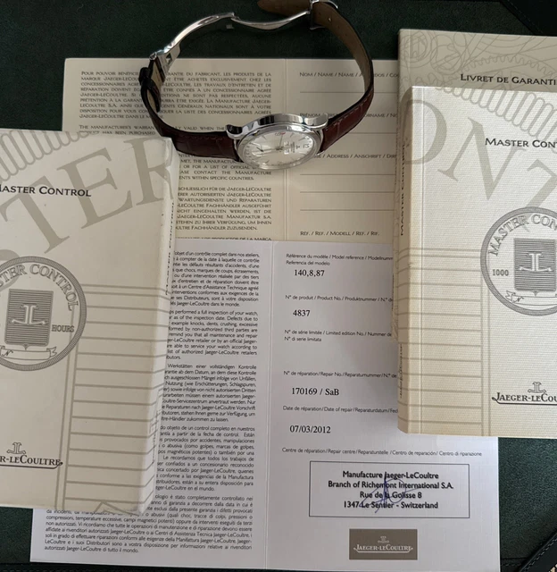 Montre Jaeger LeCoultre Master Control Calendrier Triple Date en acier inoxydable 140.8.87