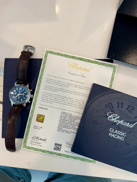 Édition limitée Chopard 168589-3003 Mille Miglia, coffret complet, papiers, propriétaire d'origine