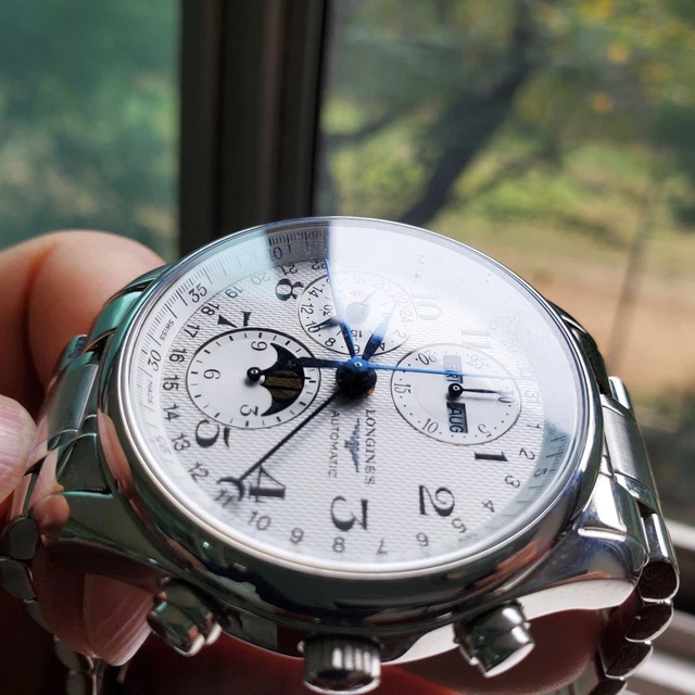 Montre chronographe Longines Master Collection pour homme, 40 mm, automatique, L2 673, 4 cartes dans un coffret