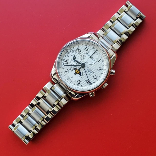 Montre chronographe Longines Master Collection pour homme, 40 mm, automatique, L2 673, 4 cartes dans un coffret