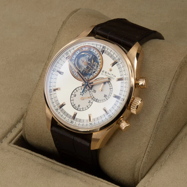 Montre homme Zenith El Primero Tourbillon Chrono 18K 18.2050, ensemble complet #W206671-2