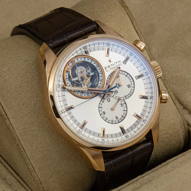 Montre homme Zenith El Primero Tourbillon Chrono 18K 18.2050, ensemble complet #W206671-2