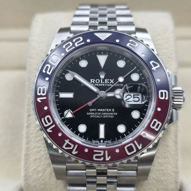 PAPIERS 2025 Rolex GMT Master II Pepsi Rouge Bleu Jubilee 126710BLRO Montre BOÎTE