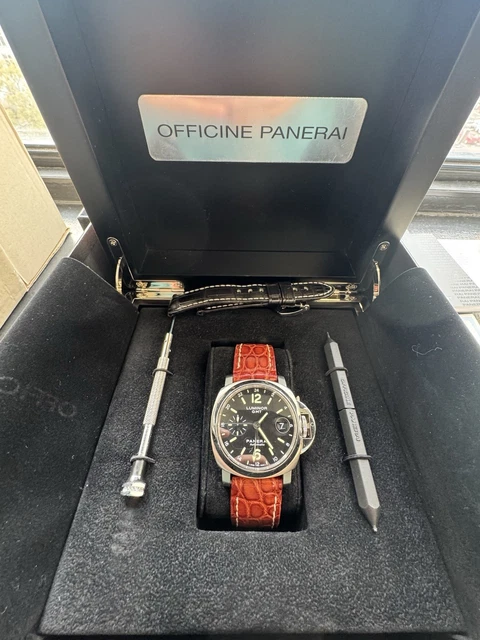 Panerai Luminor GMT PAM00244 Automatique Acier Bracelet 40mm PAM244 Ensemble complet
