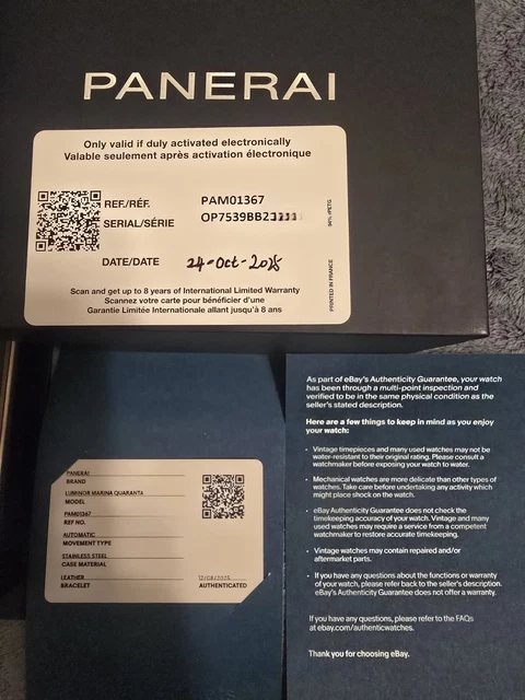 Montre de luxe pour homme Panerai Luminor - PAM01367. Neuve, jamais portée, avec boîte et papiers. Date de sortie : octobre 2025.