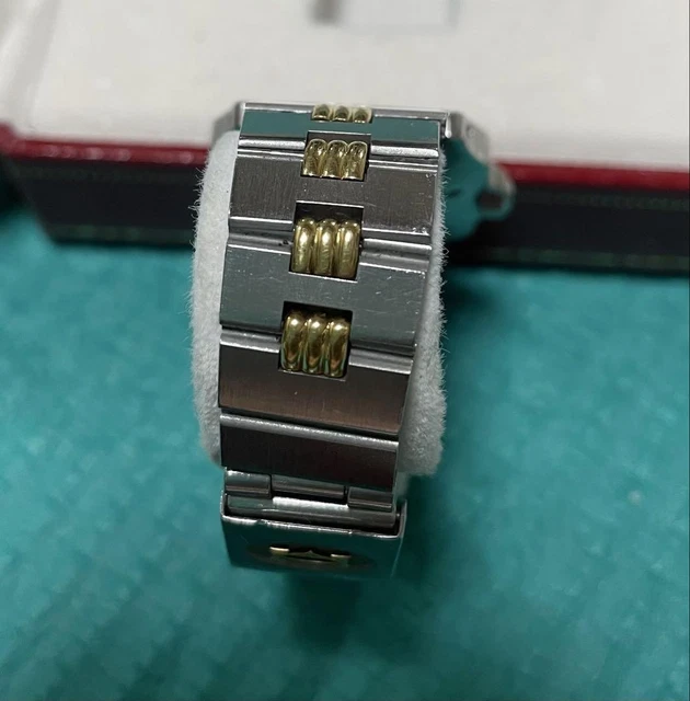 Montre-bracelet automatique Cartier Santos Godron rare de 1980 d'occasion