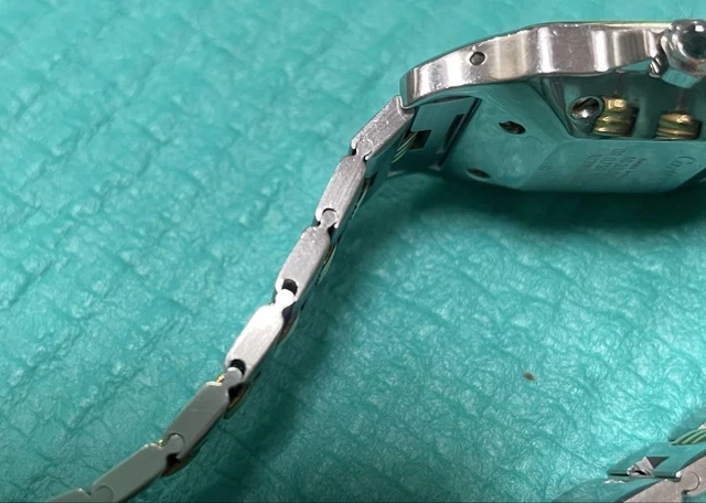 Montre-bracelet automatique Cartier Santos Godron rare de 1980 d'occasion