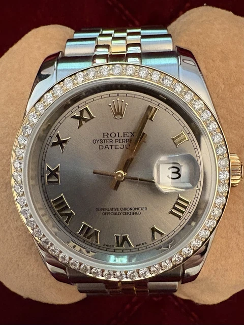 Rolex Datejust en or et diamants. Sous garantie. Très impressionnante.