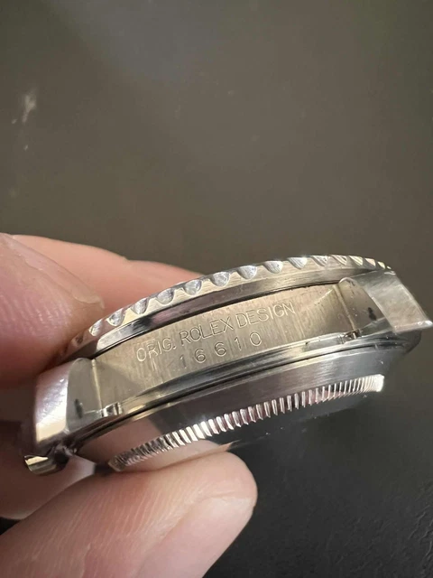 Montre automatique Rolex Submariner Date 16610 en acier avec cadran noir de 40 mm !!