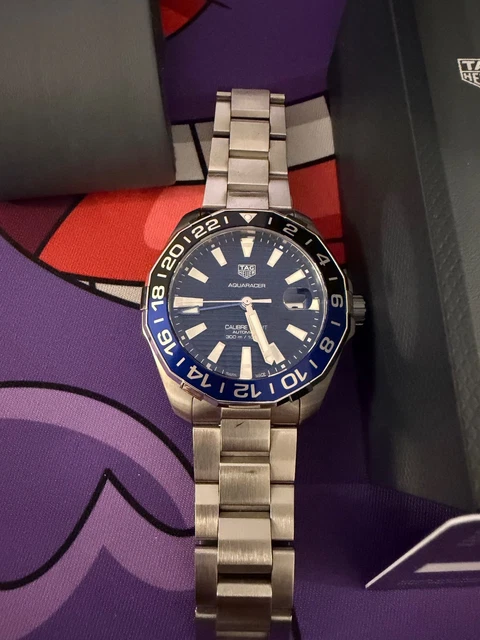 Montre homme TAG Heuer Aquaracer BATMAN GMT Automatique Bleue - WAY201T.BA0927