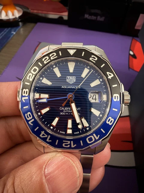 Montre homme TAG Heuer Aquaracer BATMAN GMT Automatique Bleue - WAY201T.BA0927