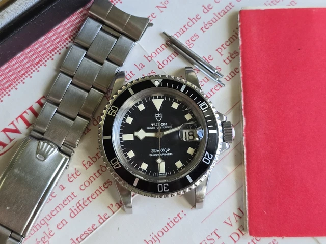 Tudor Rolex Submariner 9411 Vintage Snowflake Diver, coffret complet, papiers, 1976