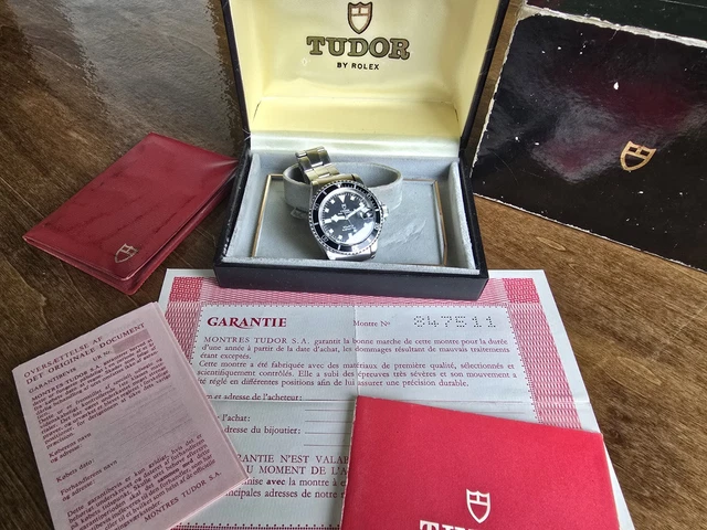 Tudor Rolex Submariner 9411 Vintage Snowflake Diver, coffret complet, papiers, 1976