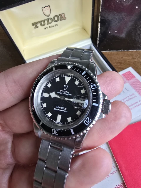 Tudor Rolex Submariner 9411 Vintage Snowflake Diver, coffret complet, papiers, 1976