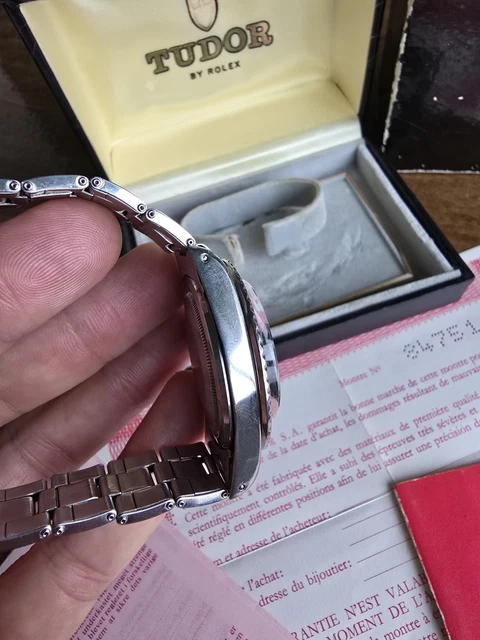 Tudor Rolex Submariner 9411 Vintage Snowflake Diver, coffret complet, papiers, 1976