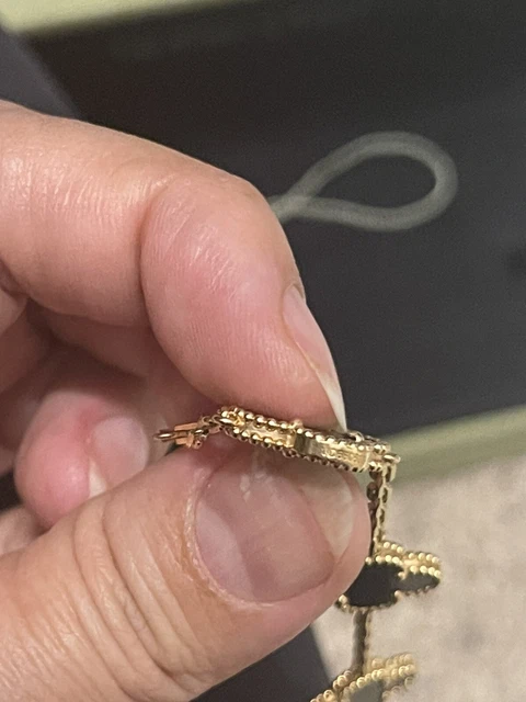 VAN CLEEF Vintage Alhambra 5 Motif Or Jaune Onyx