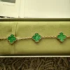 Van Cleef & Arpels Vintage Alhambra Bracelet, 5 motifs 18k YG - Malachite